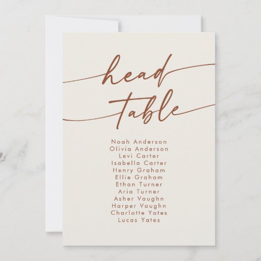 Boho Bohemian Cream Head Hangende Zitting Grafiek Kaart (Achterkant)