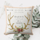 BOHO Bohemian Deer Antler Floral Baby Birth Stat Kussen<br><div class="desc">U kunt dit gezegde in uw favoriete geschrift of inspirerend vers veranderen. Er worden 4 regels gegeven. U kunt de tekst op een gebied van de sjabloon wissen als u het niet nodig hebt. Een nieuw cadeautje voor babymeisjes, perfect voor kleuter decor en een schat voor een leven lang! Eenvoudige...</div>