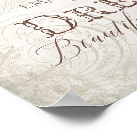 Boho Bohemian Dream Catcher Baby Name Shower Wood Poster (Hoek)