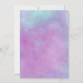 Boho Bohemian Feather Wedding Paars and Blue Kaart (Achterkant)