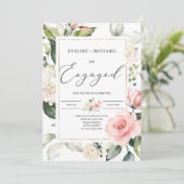 Boho bohemian floral lijst gouden verloving kaart (Staand voorkant)