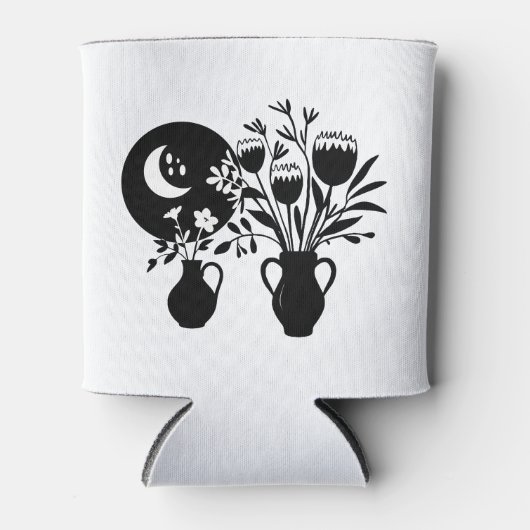 Boho bohemian floral sun moon blikjeskoeler (Voorkant)