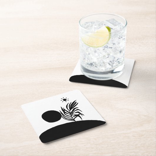 boho bohemian floral sun moon kartonnen onderzetters (Insitu)