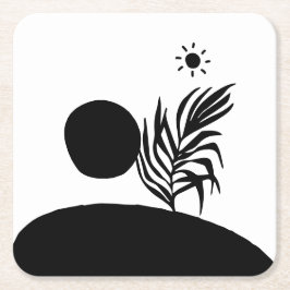 boho bohemian floral sun moon kartonnen onderzetters