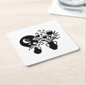 Boho bohemian floral sun moon kartonnen onderzetters (Schuin)