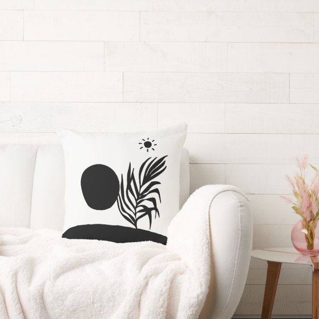 boho bohemian floral sun moon kussen (Bank)