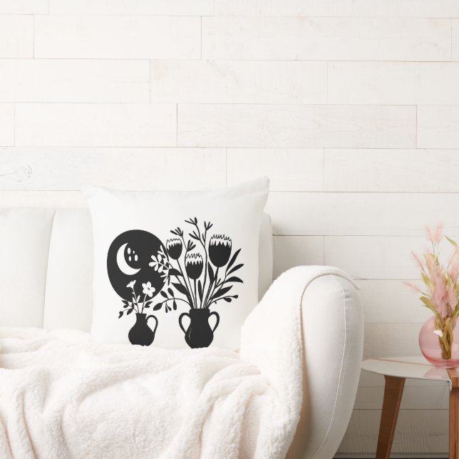 Boho bohemian floral sun moon kussen (Bank)