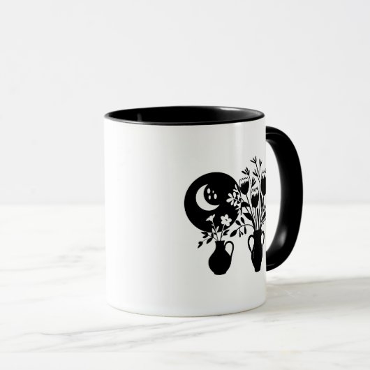 Boho bohemian floral sun moon mok (Voorkant rechts)