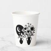 Boho bohemian floral sun moon papieren bekers (Achterkant)