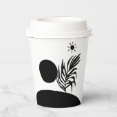 boho bohemian floral sun moon papieren bekers (Achterkant)