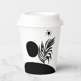 boho bohemian floral sun moon papieren bekers