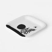 boho bohemian floral sun moon papieren bordje (Gebogen)