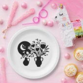 Boho bohemian floral sun moon papieren bordje (Feest)