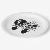 Boho bohemian floral sun moon papieren bordje (Gekanteld)