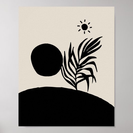 boho bohemian floral sun moon poster (Voorkant)