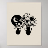 Boho bohemian floral sun moon poster (Voorkant)
