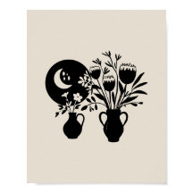 Boho bohemian floral sun moon