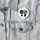 Boho bohemian floral sun moon ronde button 5,7 cm (In situ)