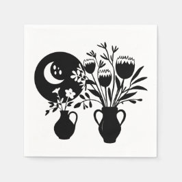 Boho bohemian floral sun moon servet