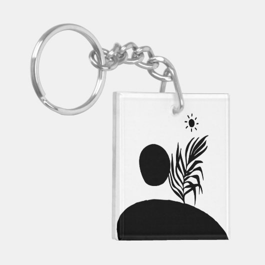 boho bohemian floral sun moon sleutelhanger (Voorkant Links)