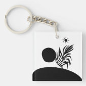 boho bohemian floral sun moon sleutelhanger (Voorkant)