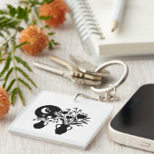 Boho bohemian floral sun moon sleutelhanger (Voorkant Rechts)