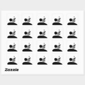 boho bohemian floral sun moon vierkante sticker (Vel)