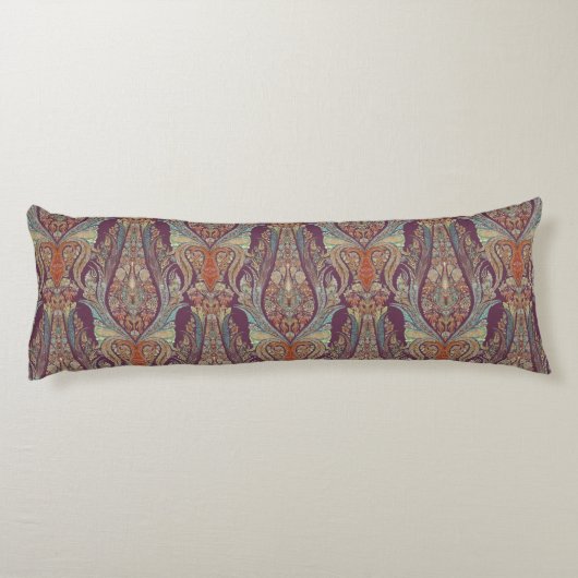 BOHO Bohemian India Paisley Tribal Paarse Blauw Lichaamskussen (Achterkant)