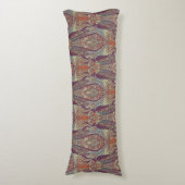 BOHO Bohemian India Paisley Tribal Paarse Blauw Lichaamskussen (Voorkant Verticaal)