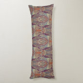 BOHO Bohemian India Paisley Tribal Paarse Blauw Lichaamskussen (Achterkant (Verticaal))