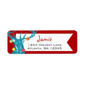 Boho Bohemian Kerstmis Buck Deer Antlers Etiket (Voorkant)