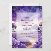 Boho Bohemian Lavendel Bruiloft Kaart (Voorkant)