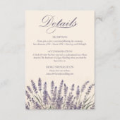 Boho Bohemian Lavendel Monogram Bruiloft Details Informatiekaartje (Voorkant)