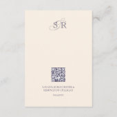 Boho Bohemian Lavendel Monogram Bruiloft Details Informatiekaartje (Achterkant)