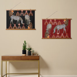Boho Bohemian Modern Art Animals Zebras Wall Decor Hangend Wandkleed
