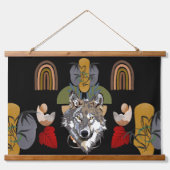 Boho Bohemian Modern Art Fox Earth Tones Wall Art Hangend Wandkleed (Voorkant)