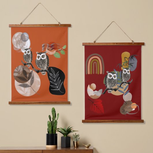 Boho Bohemian Modern Art is eigenaar van Natuur vo Hangend Wandkleed (Asymmetrisch)