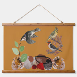 Boho Bohemian Modern Art Spring Natuur Birds Wall Hangend Wandkleed