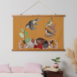 Boho Bohemian Modern Art Spring Natuur Birds Wall Hangend Wandkleed