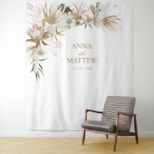 Boho Bohemian Naam Bruiloft Achtergrond Tapijt Wandkleed (In situ)