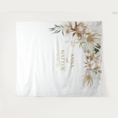 Boho Bohemian Name Wedding Backdrop Tapestry Wandkleed (Voorkant (horizontaal))