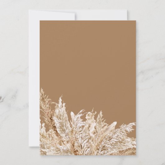 Boho Bohemian Neutral Wedding Invitation Kaart (Achterkant)