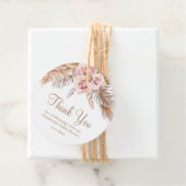 Boho Bohemian Pampas baby shower bedankt Bedankjes Labels (In situ)