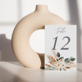 Boho Bohemian Pampas & Beige Bloemen Tafelnummer