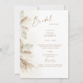 Boho Bohemian Pampas Grass Beige Vrijgezellenfeest Kaart (Voorkant)