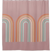 Boho Bohemian Pastel Regenboog Mauve Achtergrond Douchegordijn (Voorkant)