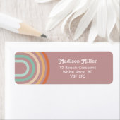 Boho Bohemian Pastel Regenboog Mauve Achtergrond Etiket (Insitu)