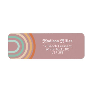 Boho Bohemian Pastel Regenboog Mauve Achtergrond Etiket