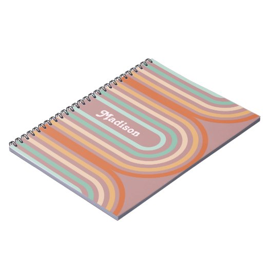 Boho Bohemian Pastel Regenboog Mauve Achtergrond Notitieboek (Linkerzijde)