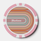 Boho Bohemian Pastel Regenboog Mauve Achtergrond Poker Chips (Voorkant)